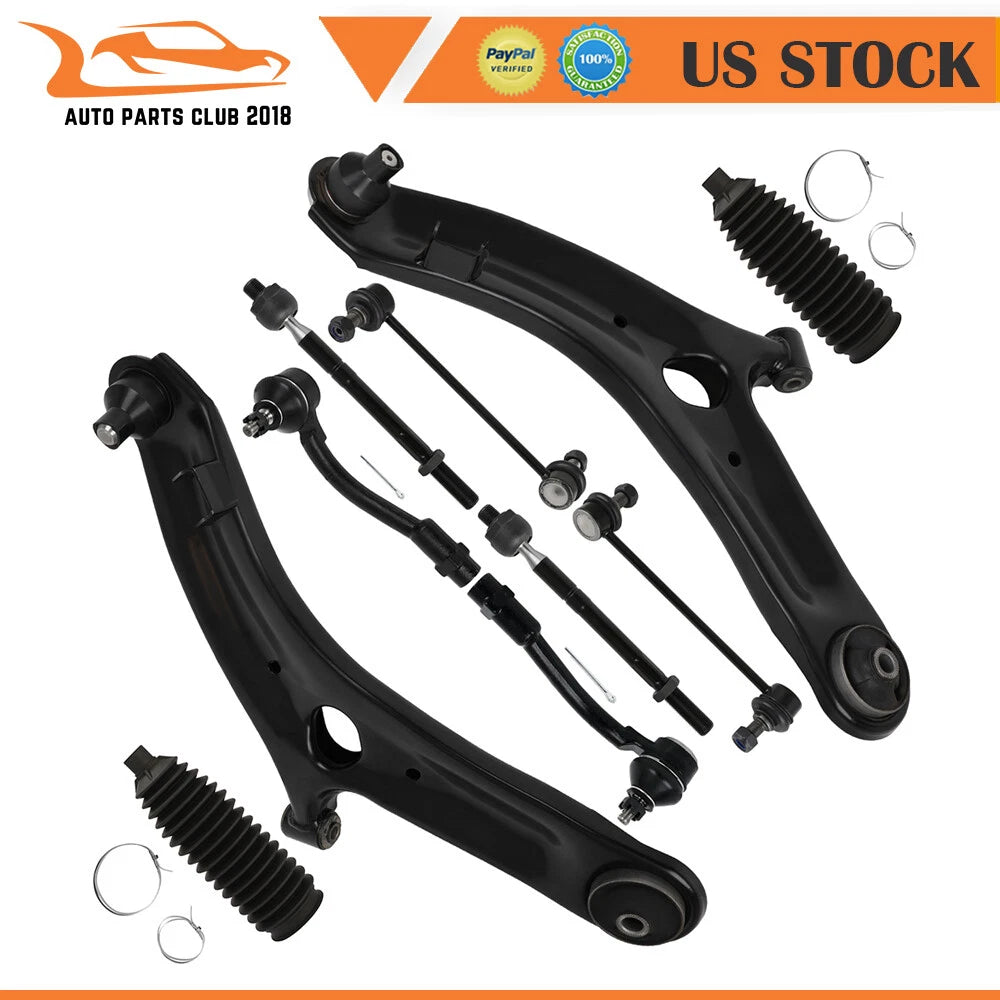 10pcs Front Lower Control Arm & Ball Joints Tie Rod End for Kia Soul (2010–2013)