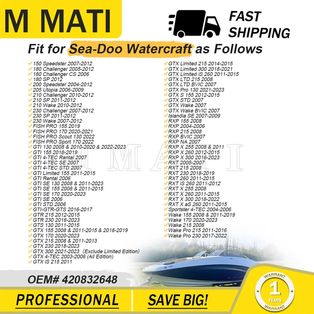Drive Shaft Bellow Boot with Bearing for Sea-Doo GTI GTR GTX RXP Wake FISH PRO (2013–2023)