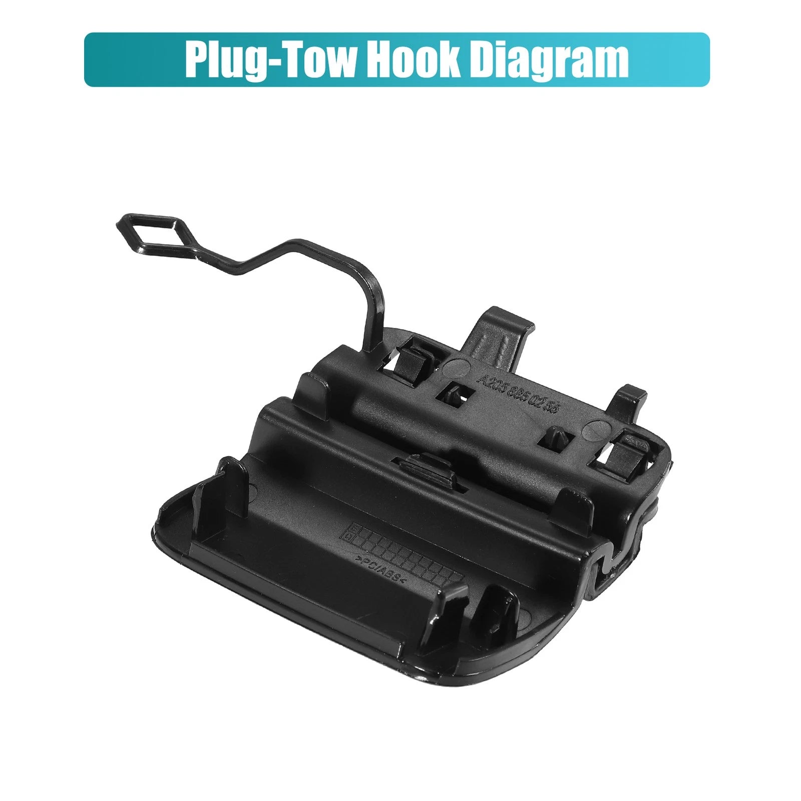 Rear Bumper Tow Hook Cover for Mercedes Benz C-Class (2015–2021) No.A2058853303 Black