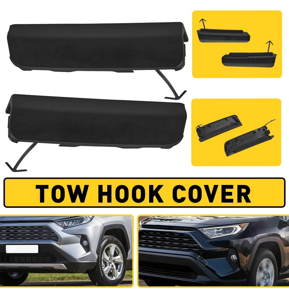 Set of 2 Front Bumper Tow Hook Covers for Toyota RAV4 (2019–2020)