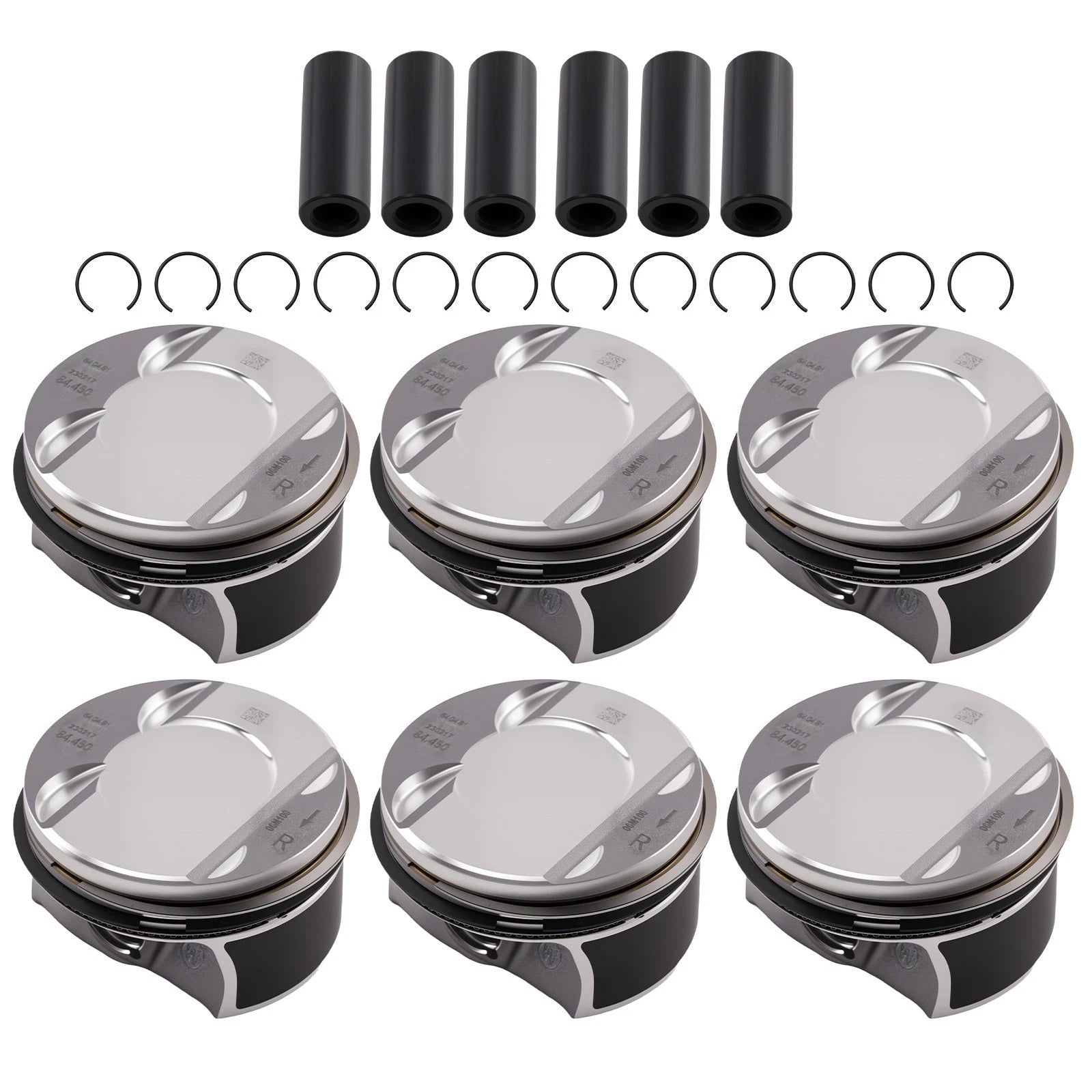 Set of 6 Pistons & Rings for VW Audi Porsche 3.0 TFSI EA839 (2017–2023)