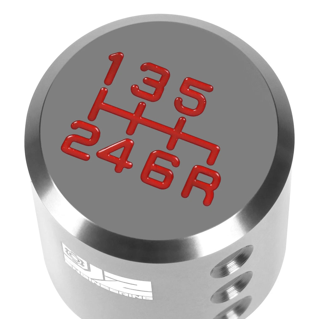 Shift Knob for Universal Fit (J2) - Aluminum Cylindrical Silver with Adapters