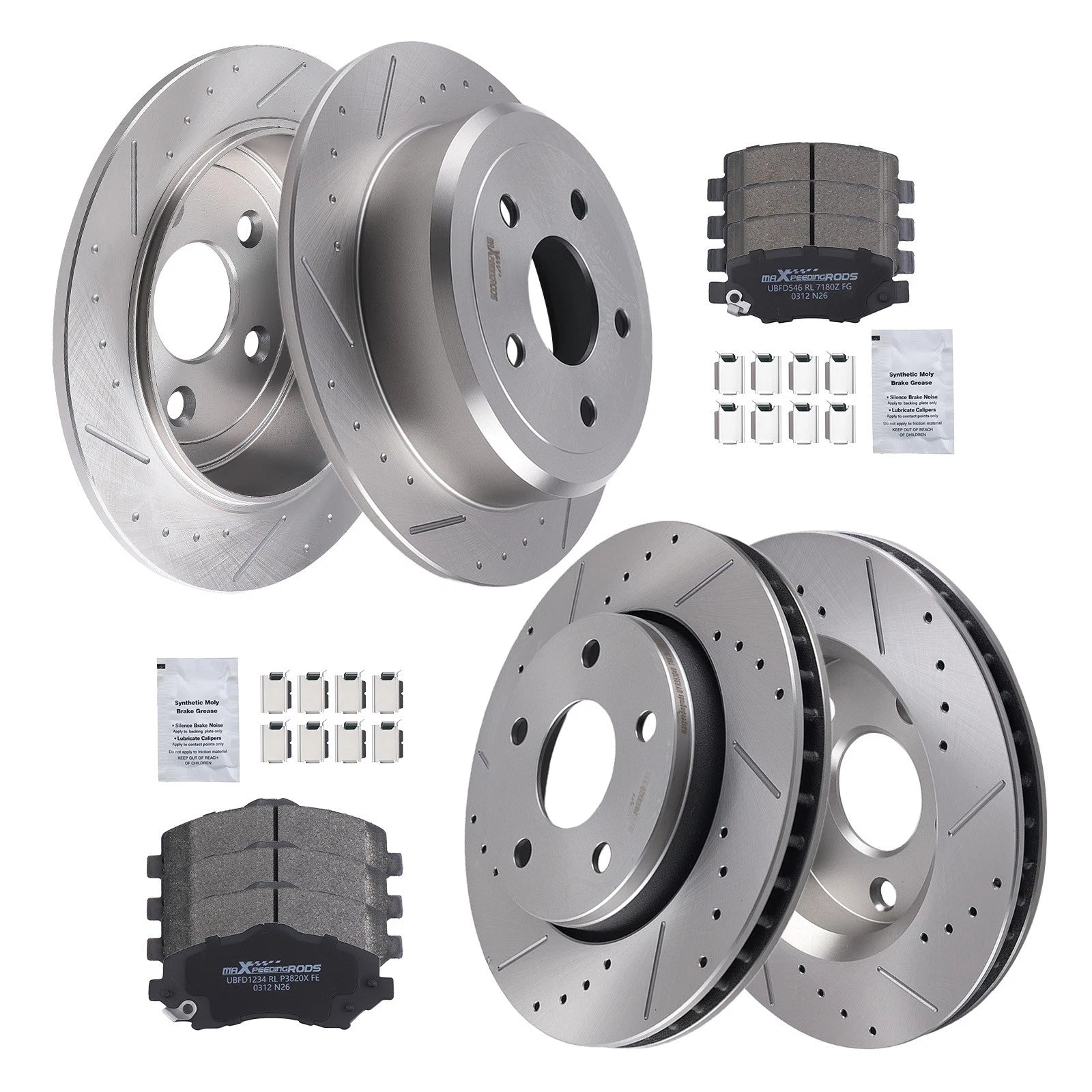 Drilled Slotted Brake Rotors & Pads for Jeep Wrangler (2007–2017)