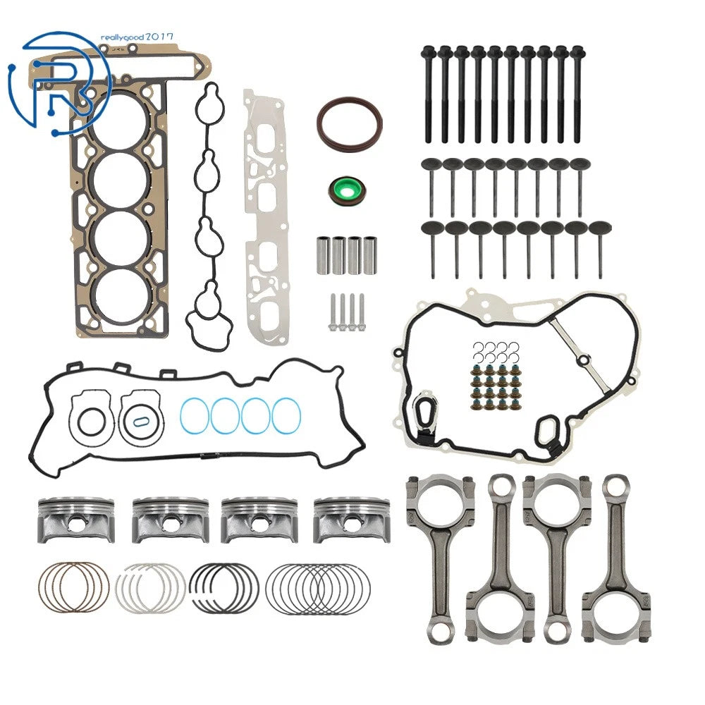 Set of 4 Head Gasket Seal Pistons Rings Con Rods for Chevrolet Buick GMC 2.4L (2010–2017)