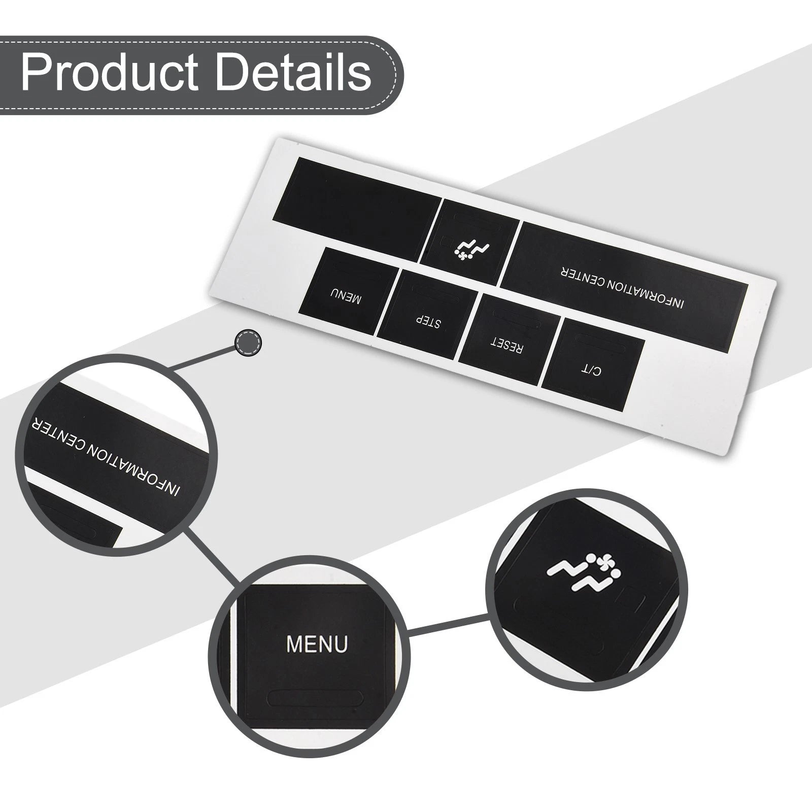 DASH Control Button Sticker Set of 4 in Black Vinyl for Chrysler Jeep