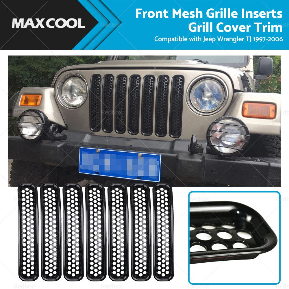 Front Mesh Grille Inserts for Jeep Wrangler TJ (1997–2006)