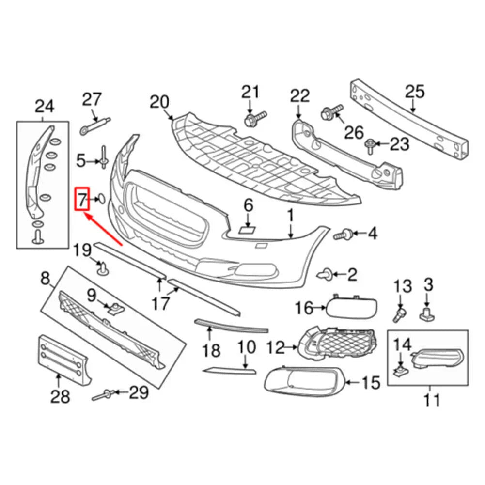 Plastic Front Bumper Trailer Hole Cover for Jaguar XJ (2010-2019)