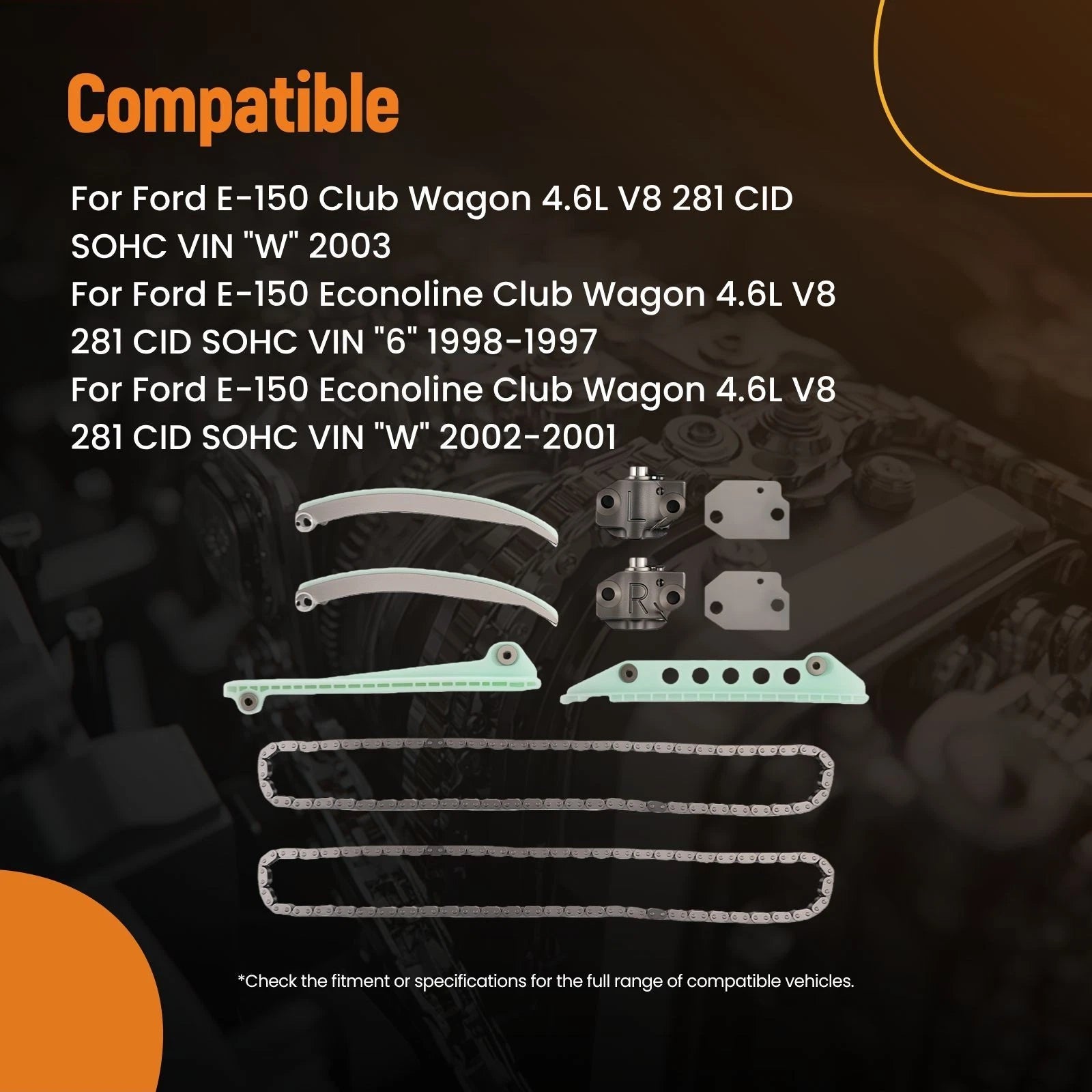 Timing Chain Kit for Ford Expedition E-150 4.6L V8 (1997–2003) 4R3Z6B274BA