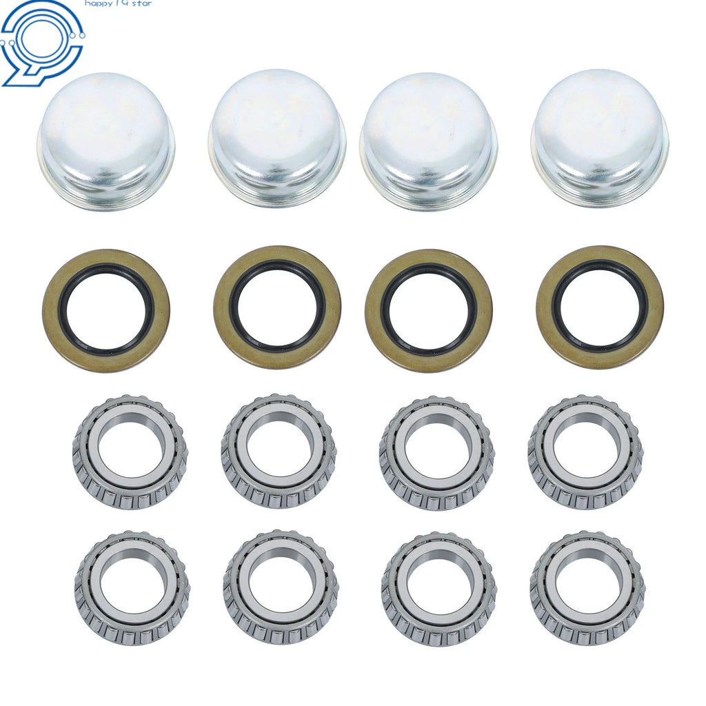 4x Trailer Hub Kit with 1" Round BT8 Spindle & Bearing Kit for Trailer (N/A)