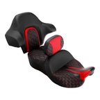 Gel Seat & Backrests for Harley Road Glide (2014–2023) - Black Red