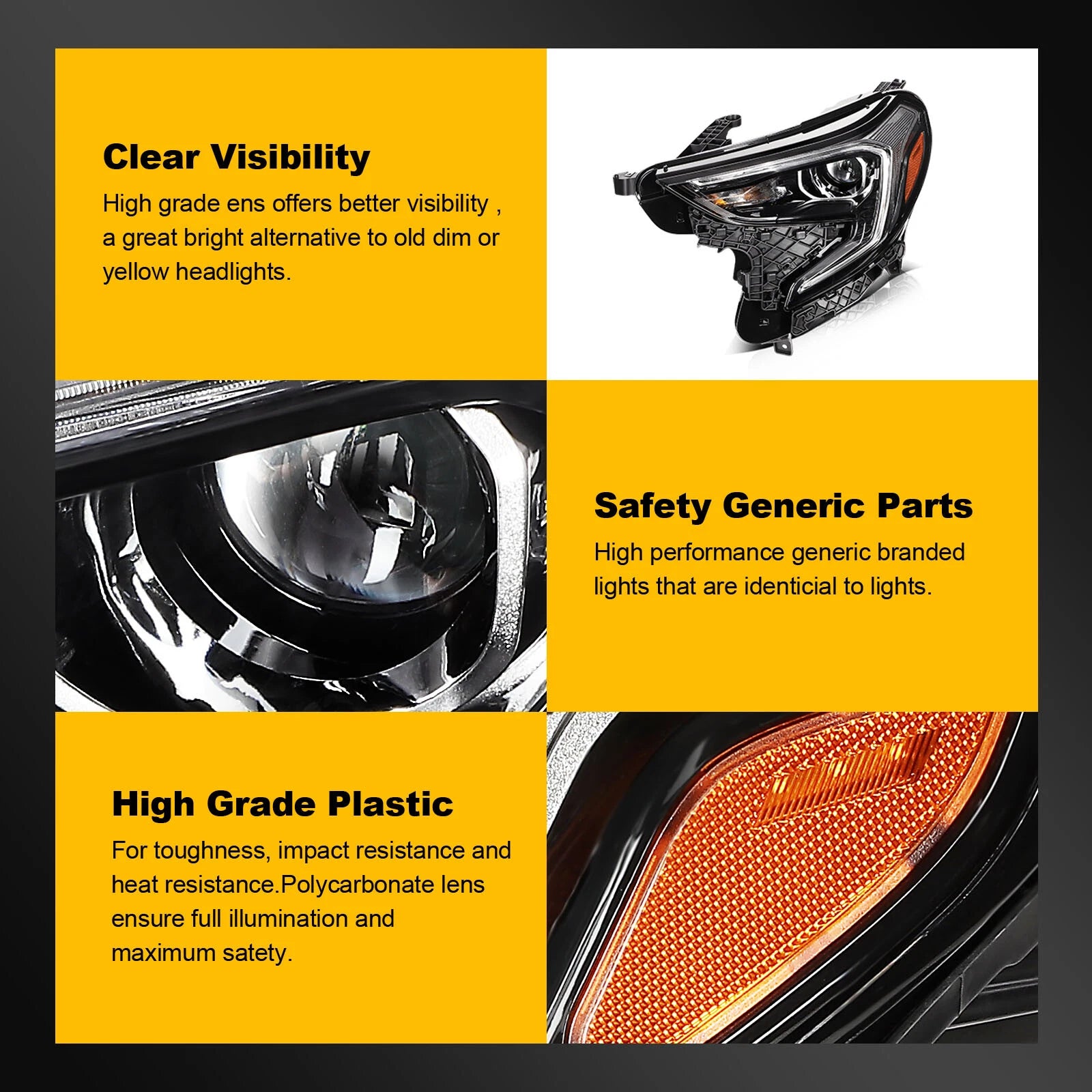 LED Projector Headlights Assembly for GMC Terrain (2018–2021)