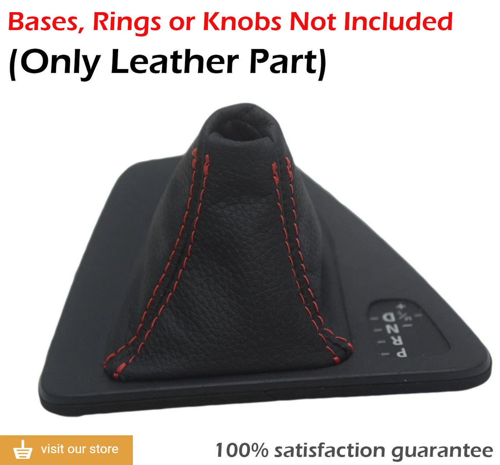 Leather Synthetic Console & Brake Boot for BMW E90 (2005–2013) Red Stitch