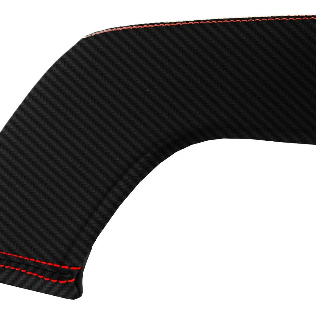 Console Armrest Cover for Lexus IS350 (2014–2016) PVC Carbon Fiber Red Stitch