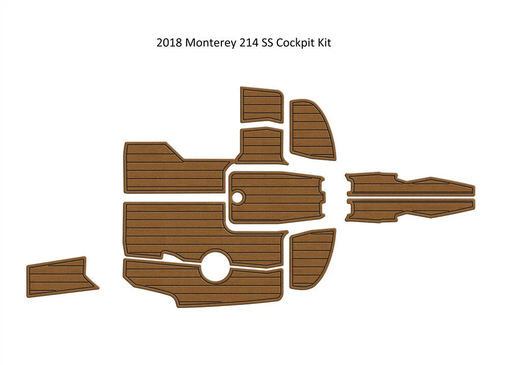 EVA Foam Cockpit Pad for Monterey 214 SS (2018) - Faux Teak Deck Mat