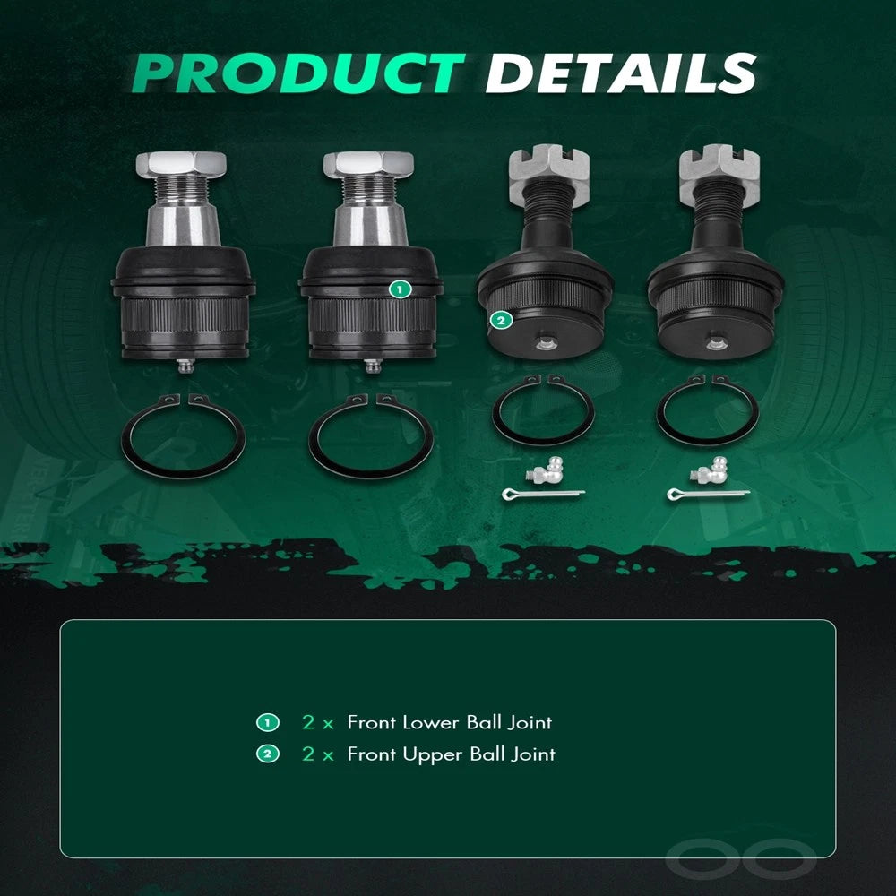 Set of 4 Suspension Kit Front Ball Joints for Ford F-250 Super Duty (1999–2015)
