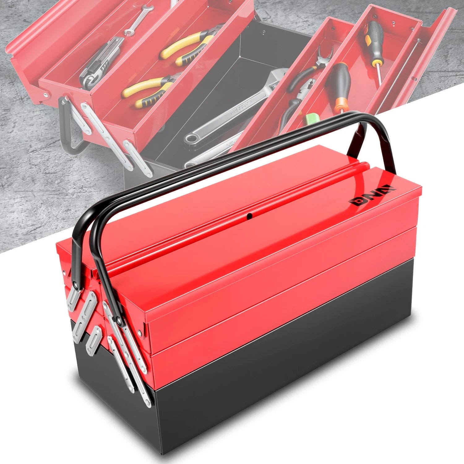 18" Tool Case Storage Organizer Cabinet with 3 Tiers and Drawers