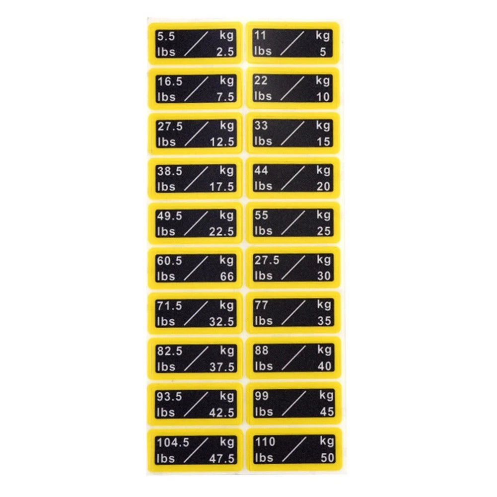 Weight Labels for Strength Training and Fitness