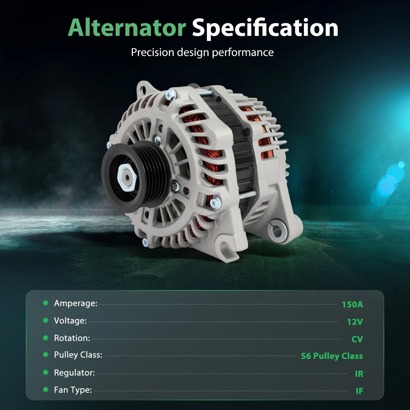 150A Alternator with Pulley for Ford Edge (2007–2014)