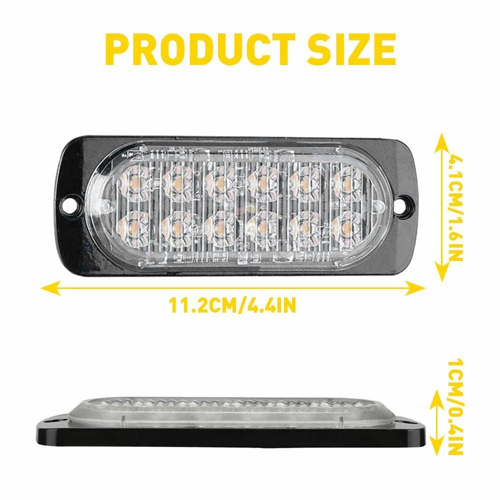 4X Amber LED Strobe Light Bar Hazard Beacon for Truck (EXV)