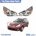 Set of 2 Halogen Headlights with Chrome Bezel for Subaru Outback (2013–2014)