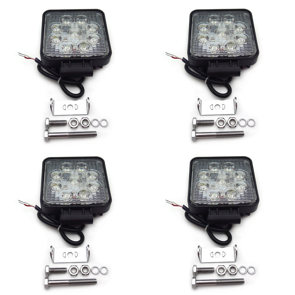 4X 27W Spot Beam LED Off Road Lights for Universal Use (12V 24V)