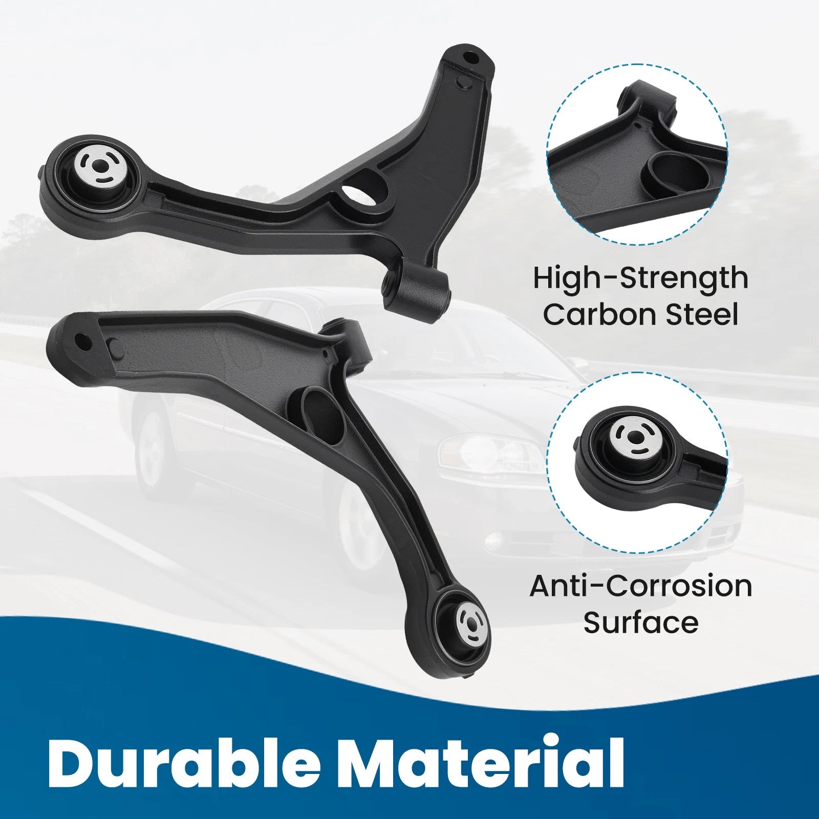 Set of 2 Lower Control Arms for Dodge Avenger Journey (2008-2020)