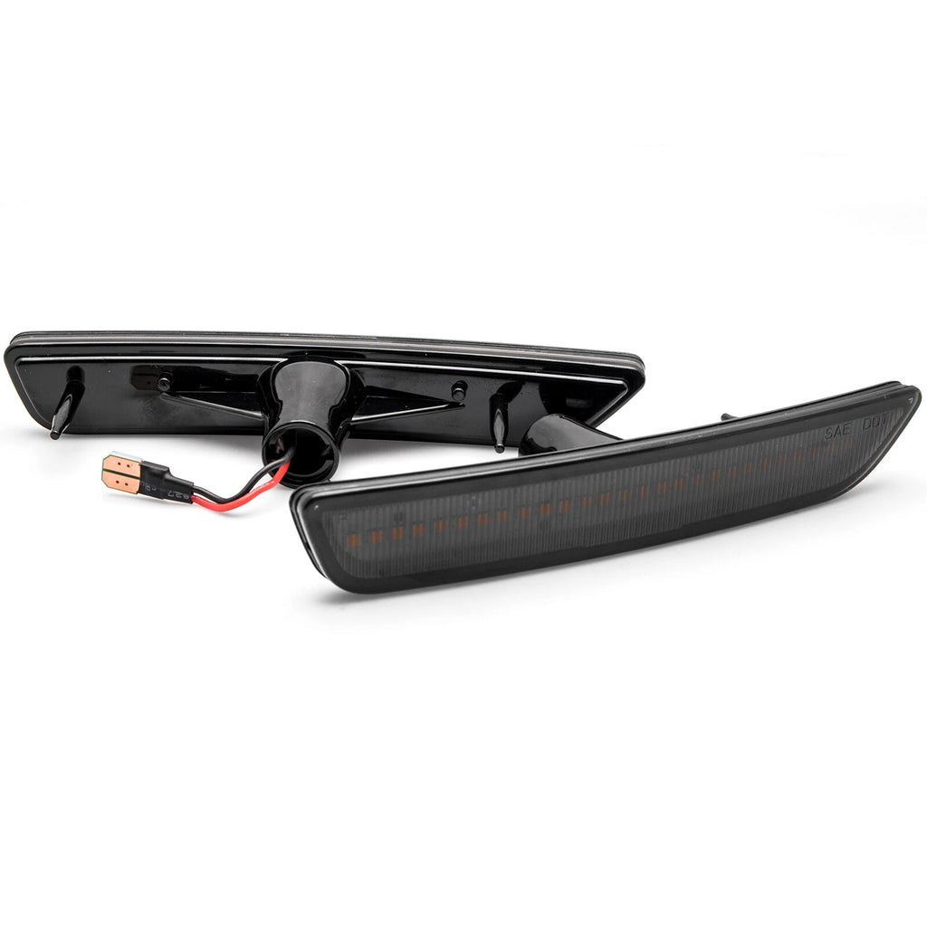 Smoked Lens Amber LED Front Side Marker Lamps for Ford Mustang (2010–2014)