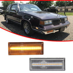 2X Clear Lens Amber LED Front Side Marker Light for Oldsmobile Cutlass (1981–1988)