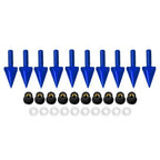 5MM Windshield Spike Bolts for Motorcycle - 10 Pcs Blue