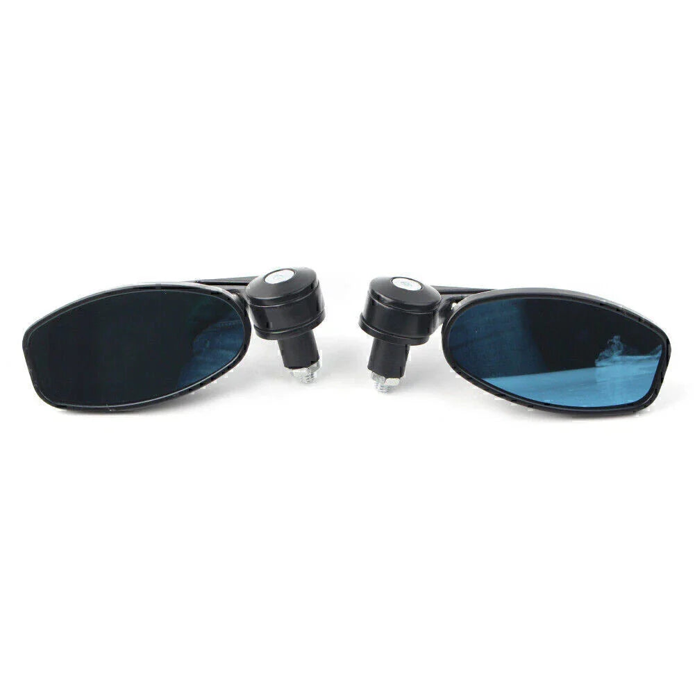 7/8" Aluminum Rear View Side Mirrors for Motorcycle - Black