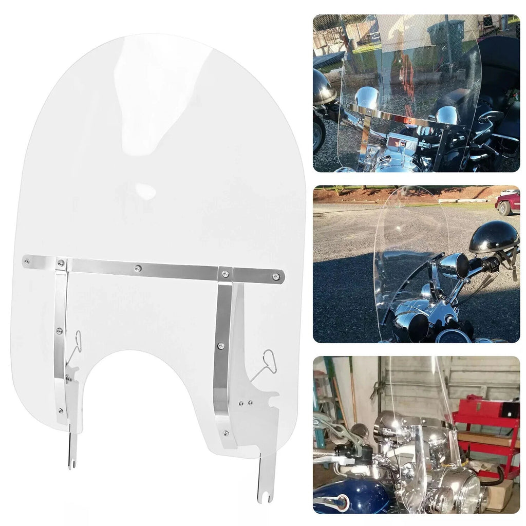 Clear Windshield Windscreen with Bracket for Harley Touring Road King (1994–2024)