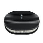 Valve Covers & 12" Oval Air Cleaner for SBC Chevy (1958–1986) Finned Tall Black