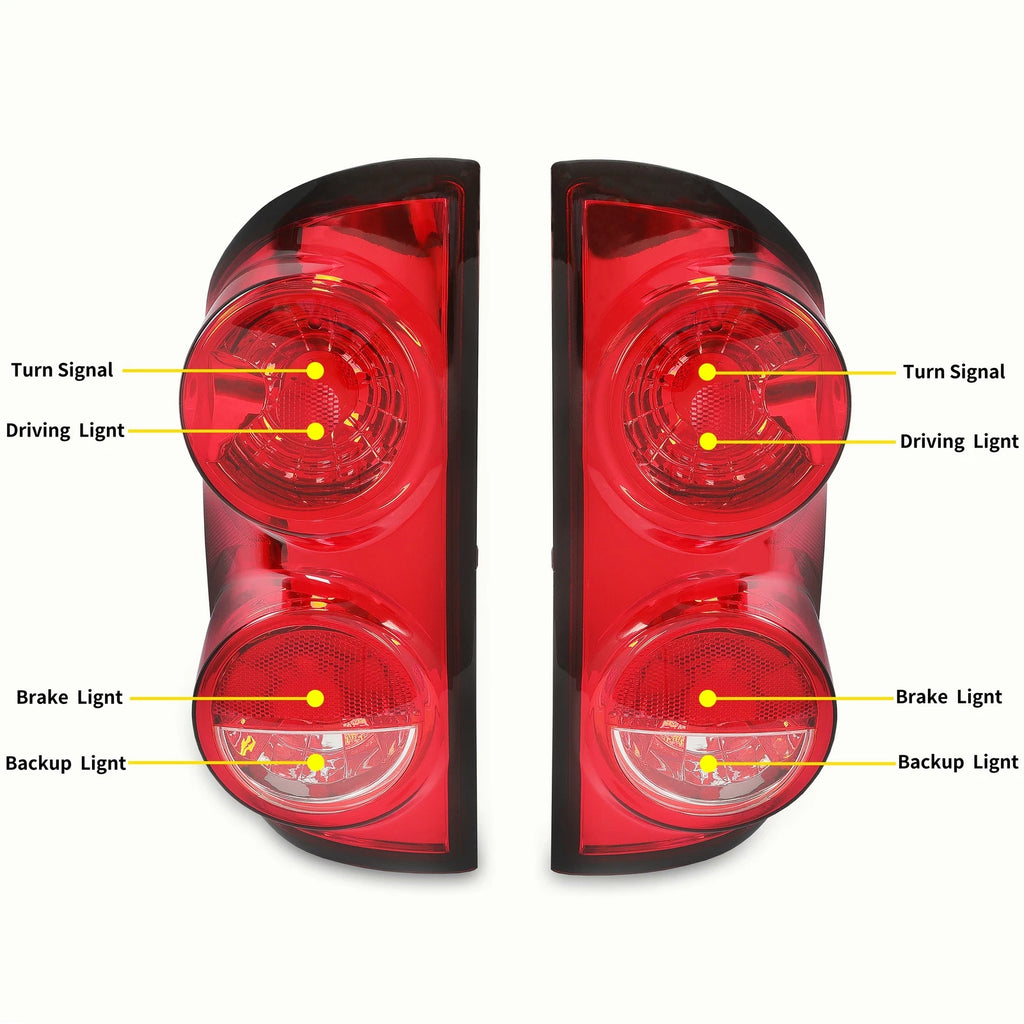 Tail Lights Brake Lamps Set for Dodge Ram 1500 2500 3500 (2007–2009)