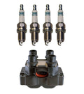 Denso Ignition Coil & 4 Iridium Spark Plugs Kit for Mazda 626 (1998–2002)