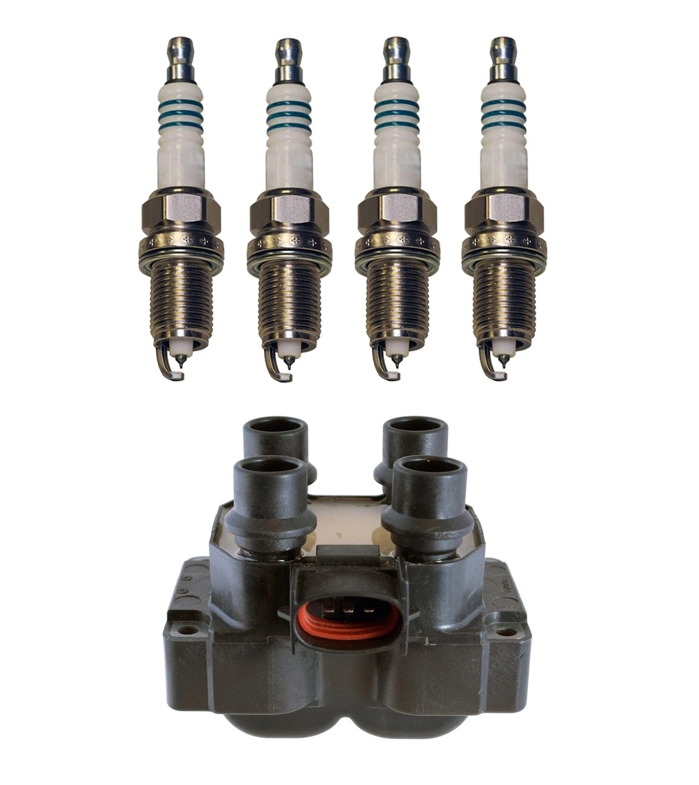 Denso Ignition Coil & 4 Iridium Spark Plugs Kit for Mazda 626 (1998–2002)