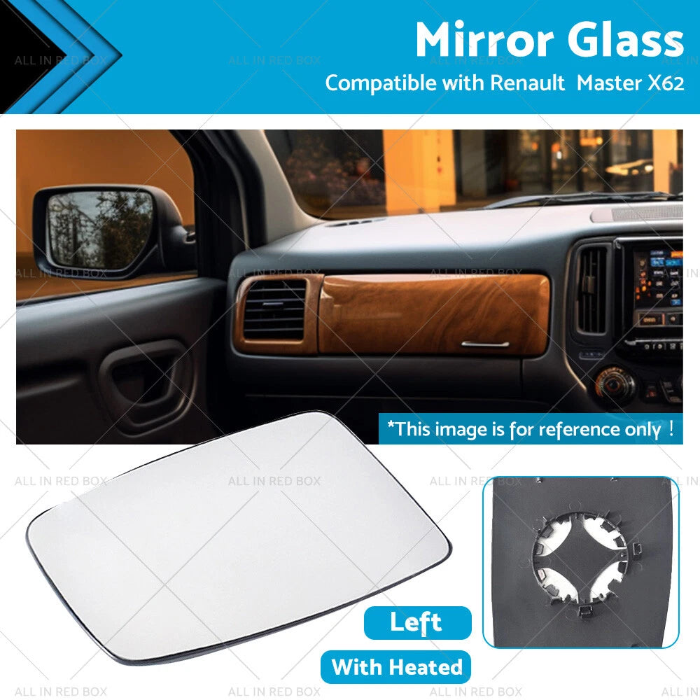 Left Mirror Glass for Renault Master X62 (2010–2019) Heated Convex