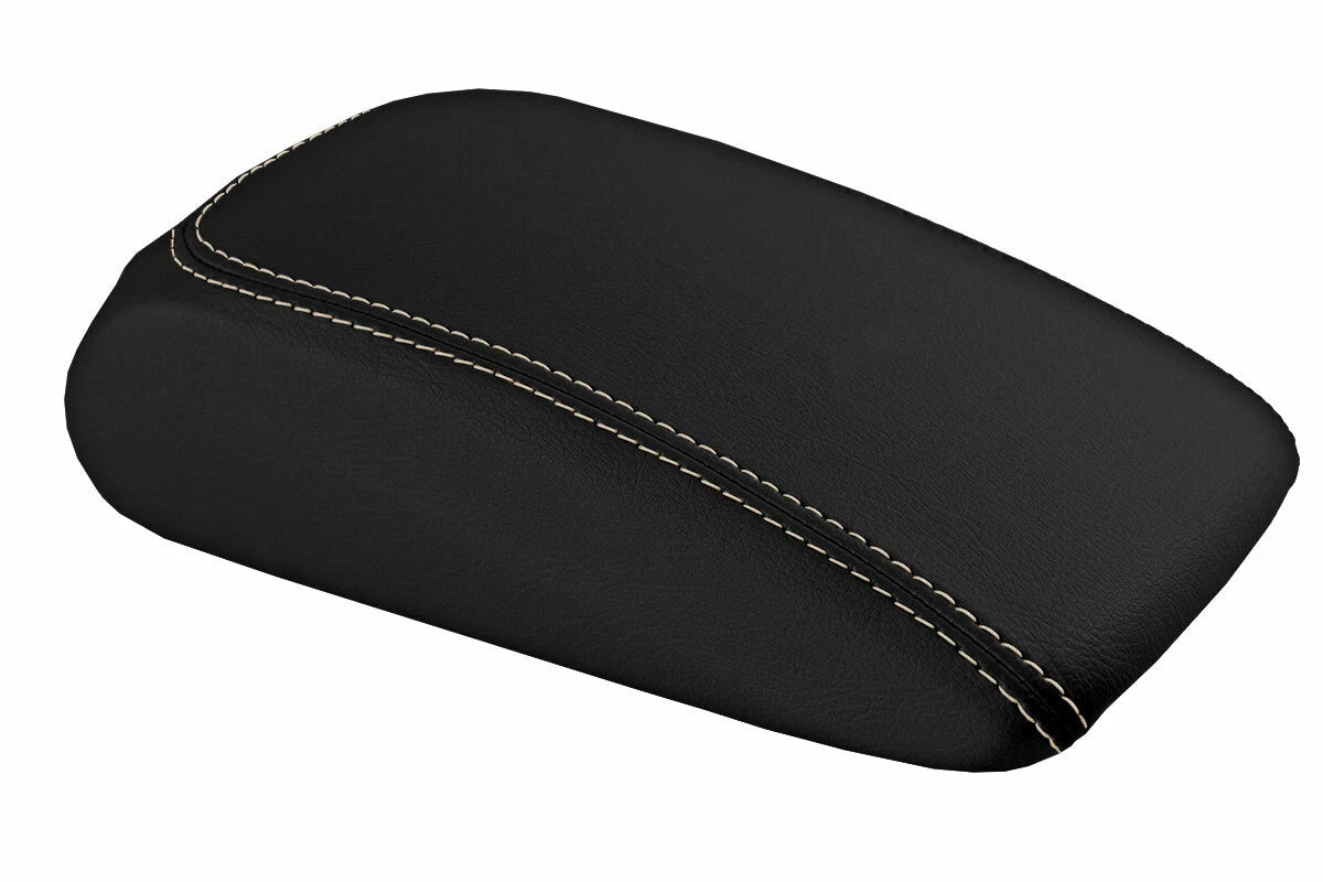 Leather Console Lid Armrest Cover for Audi A3 (2015–2020) - Beige Stitch