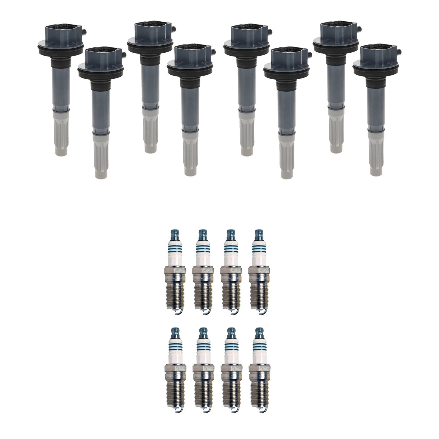 Set of 8 Ignition Coils & Denso Iridium Spark Plugs for F-150 Mustang V8 (2015–2020)