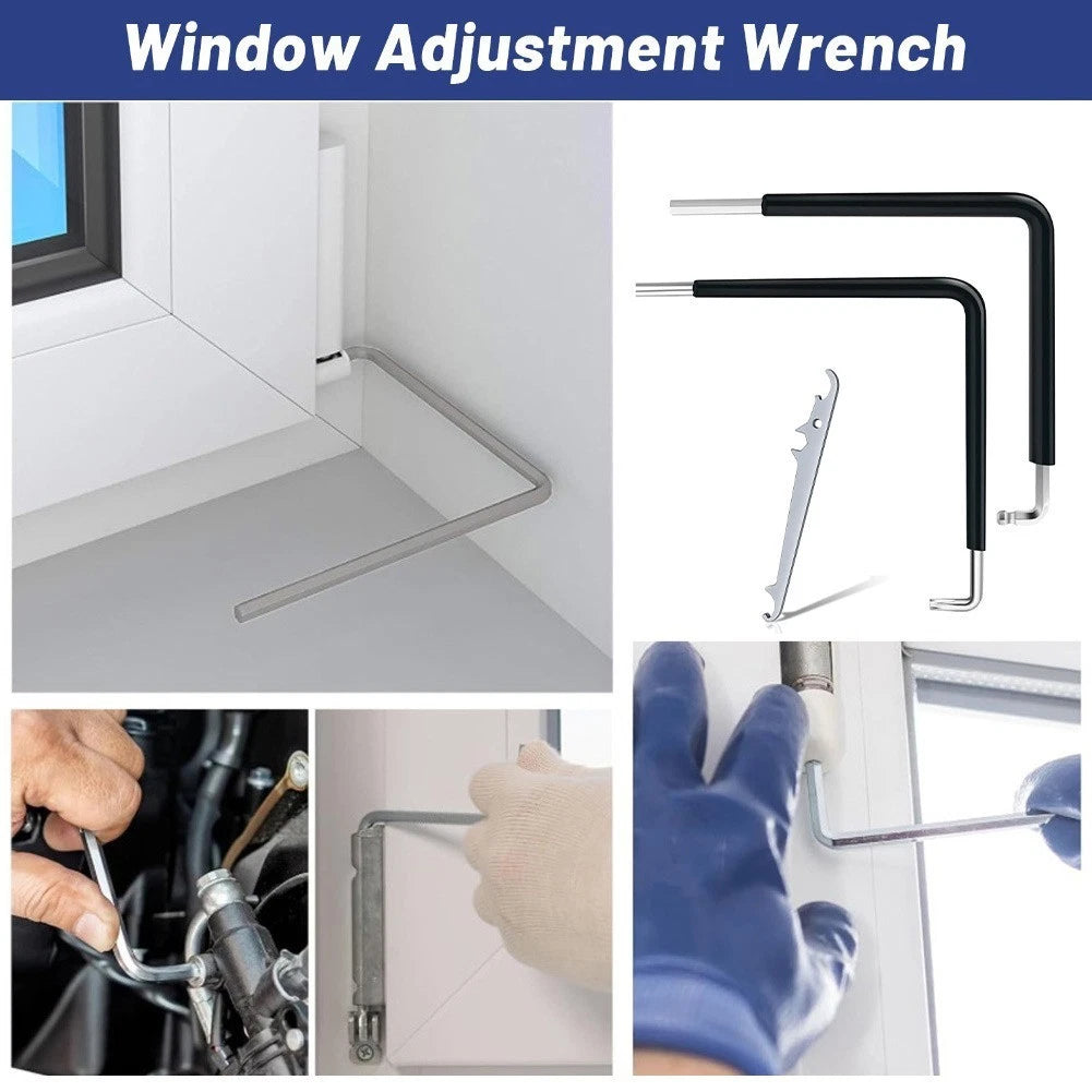 Set of 3 Chrome Window Adjustment Parts with Key and 4mm Socket