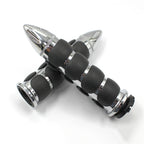 Chrome Motorcycle Handlebar Hand Grip with Black Rubber for Harley (Universal)