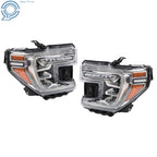 Full LED Headlights for GMC Sierra 1500 (2019-2021) Chrome Right + Left