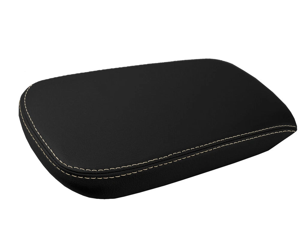 Leather Console Lid Armrest Cover for Chrysler 200 (2011–2014) Beige Stitch