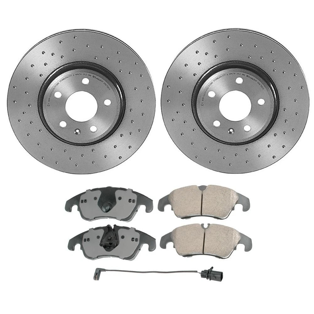 Set of 4 Akebono Euro Ceramic Brake Pads & 320mm Rotors for Audi Q5 (2009–2020)