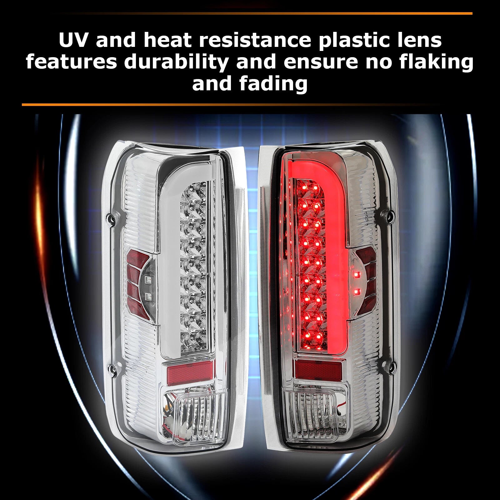 Set of 2 LED Tail Lights for Ford F150 F250 F350 Bronco (1990–1997)