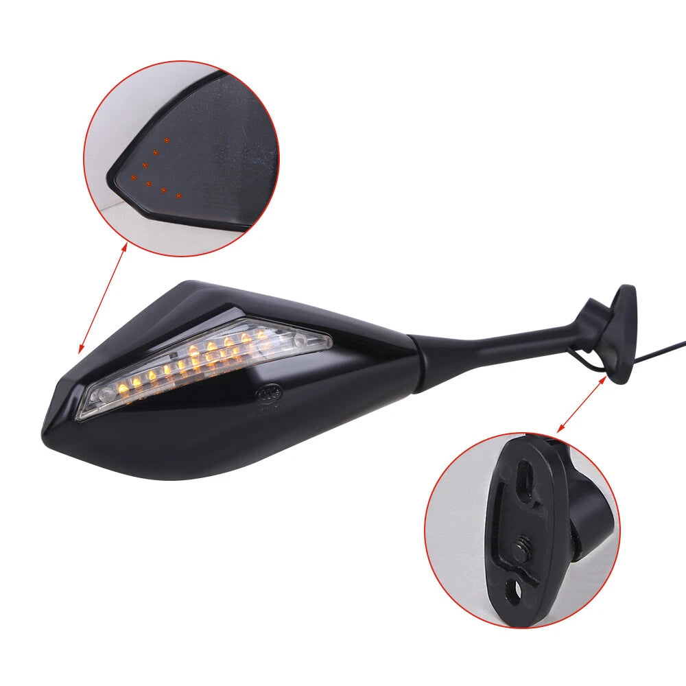 LED Turn Signal Side Mirror for Honda Kawasaki (Motorcycle)