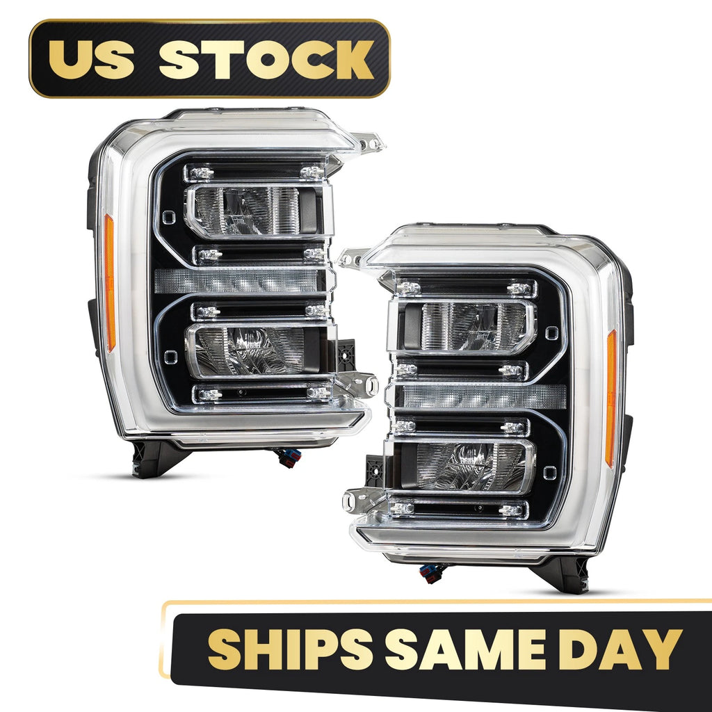 LED Headlight Set for Ford F-250 F-350 Super Duty (2023–2026) w/ Bulb