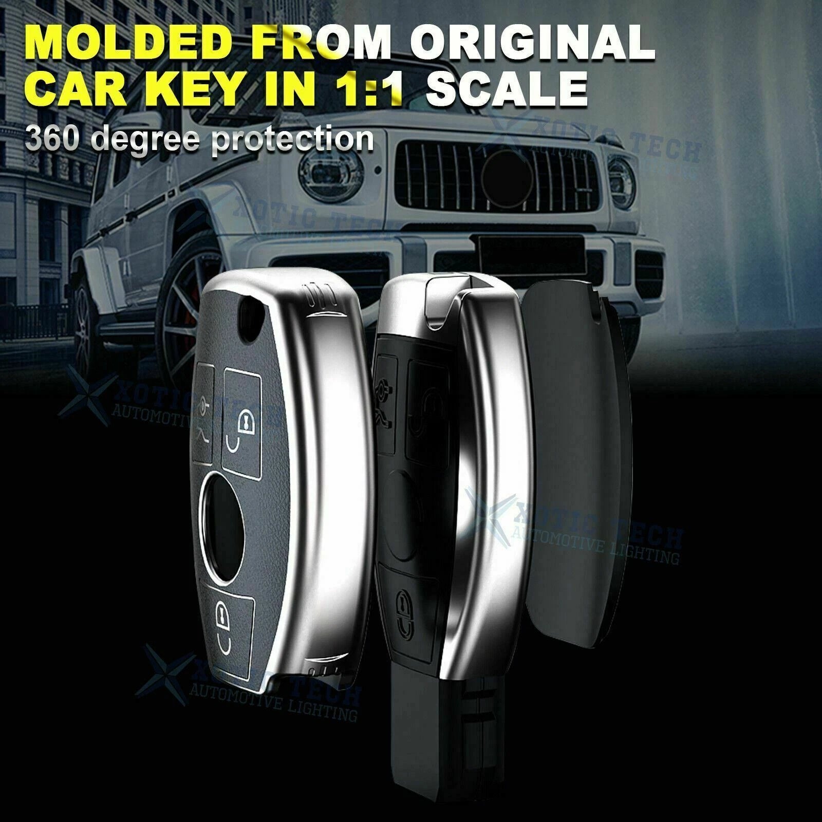 3-Button Smart Key Holder Protector for Mercedes-Benz C-Class (2009-2018)