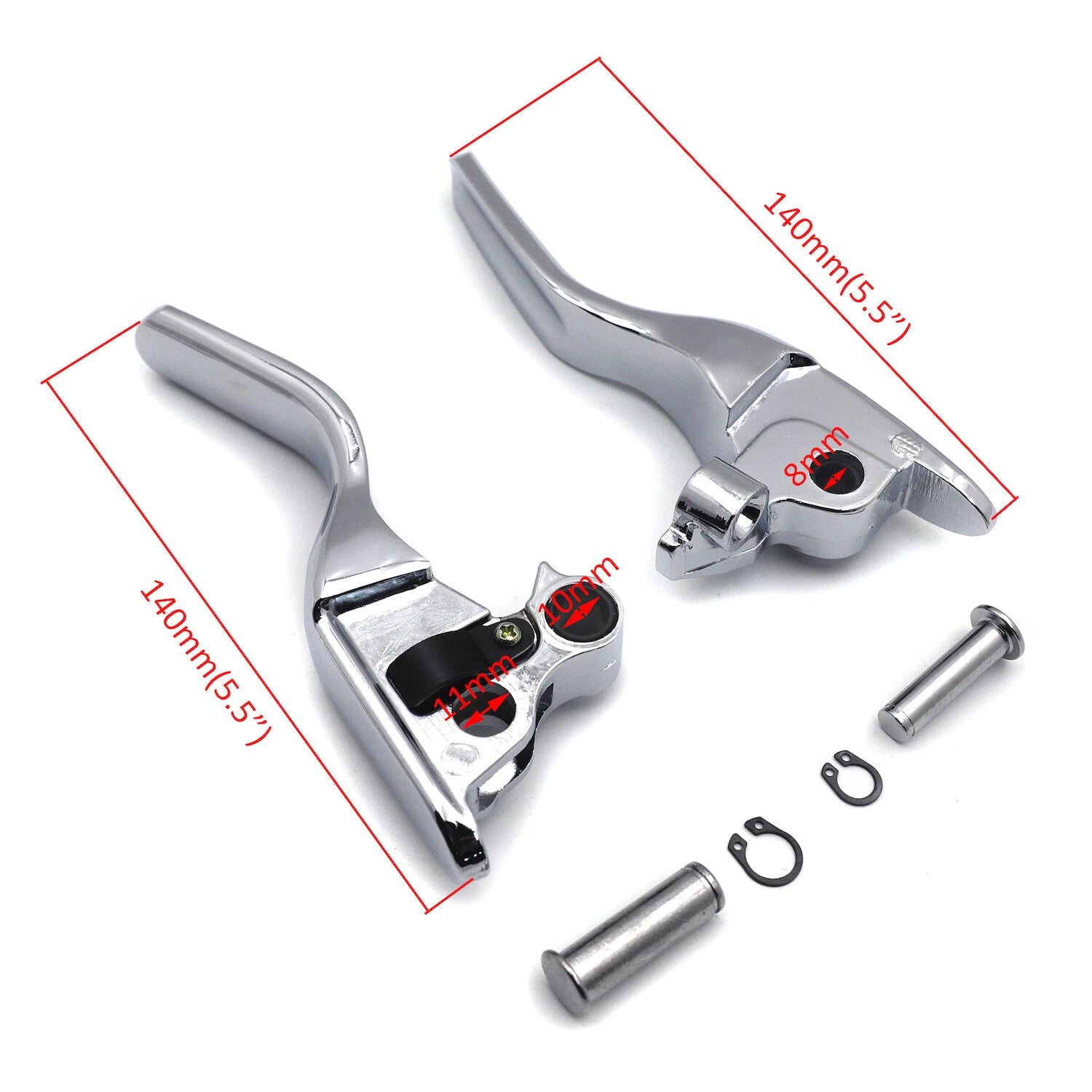 Chrome Smooth Shorty Brake Clutch Levers for Harley Touring Trike (2008–2013)