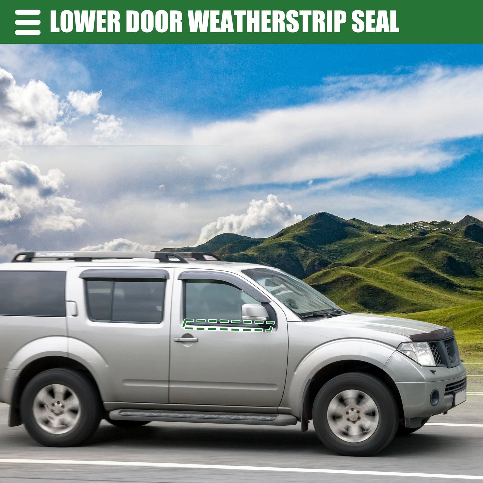 Set of 1 Window Weatherstrip Trim Seal Belt for Nissan (No. 8082101G00)