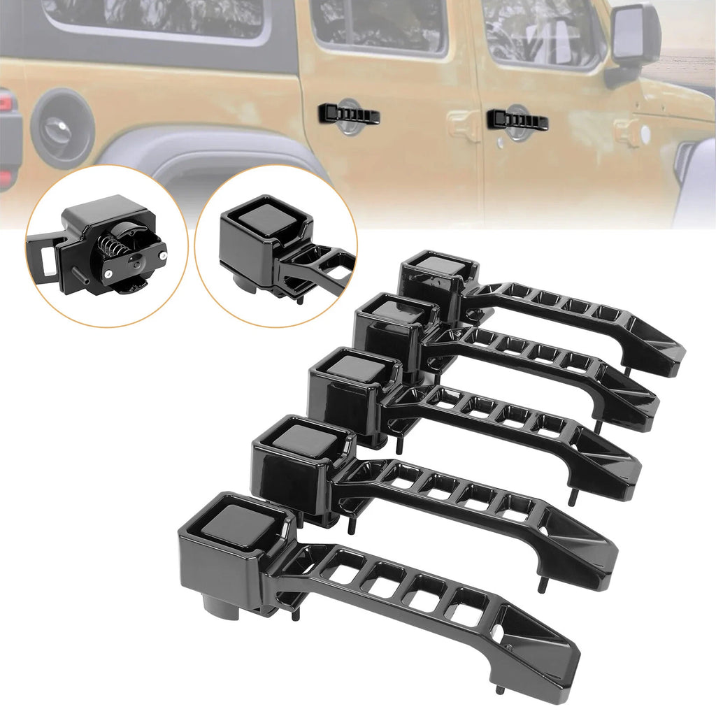 Black Aluminum Exterior Door Handles for Jeep Wrangler JK/JKU (2007–2018)